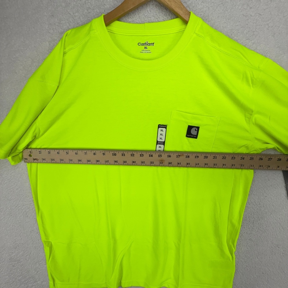 Carhartt Work Dry Short Sleeve Pocket T Men XL K212 BLM Bright Lime NWT Hi-Vis - Picture 5 of 10